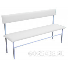 Банкетка медицинская со спинкой  белая